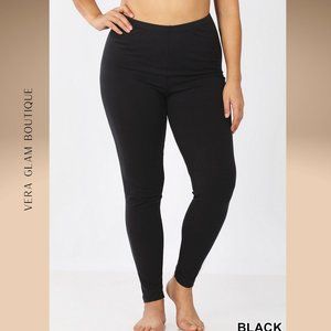 Plus premium cotton full length leggings